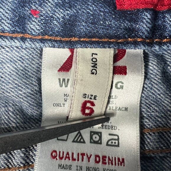 Express X2 Jeans Women's Measured 32x32 Slim Low Rise Flare Blue Denim Tag 6 L - Picture 9 of 16